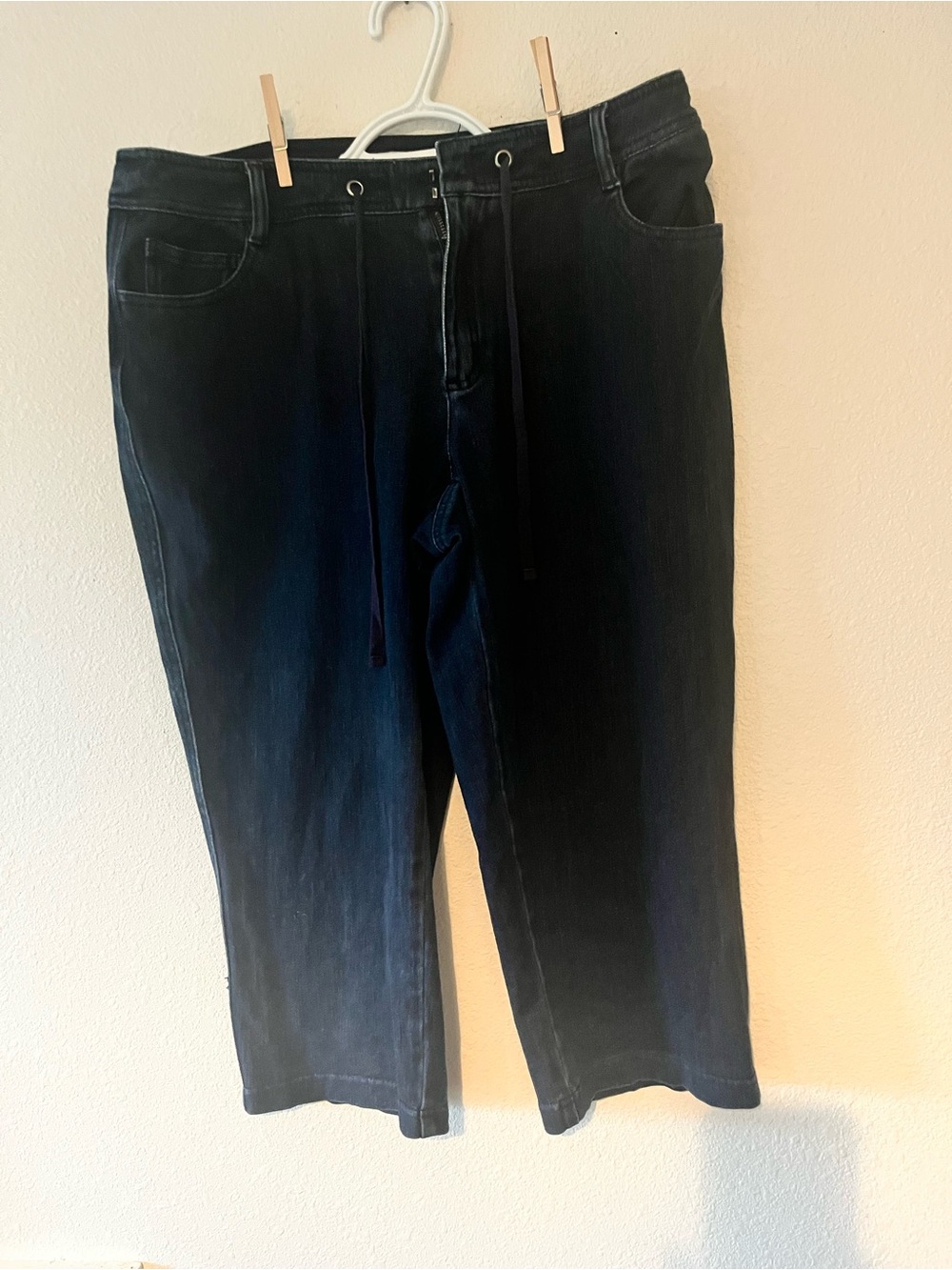 Coldwater Creek Women’s Dark Denim Relaxed Drawstring Jeans 12